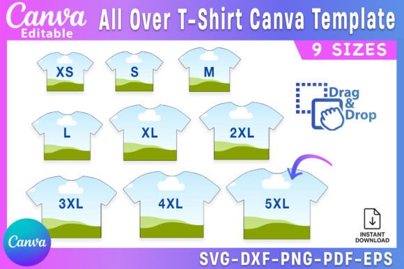 All Over T-Shirt Canva Template Bundle Graphics Review
