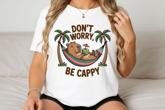 Capybara Relaxing Tropical Vacation Graphics for T-Shirt Designs