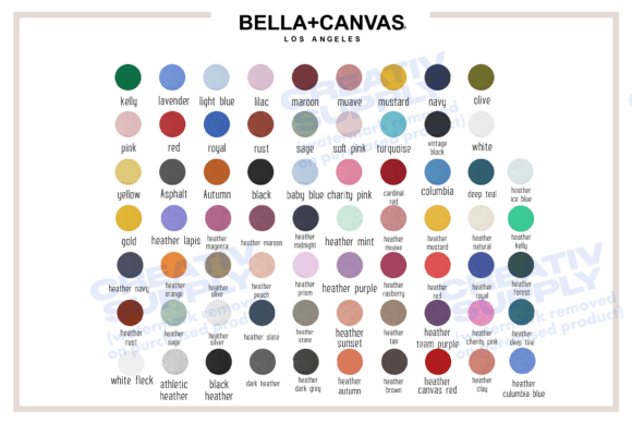 Color Chart for Bella Canvas 3001: A Must-Have for T-Shirt Graphics