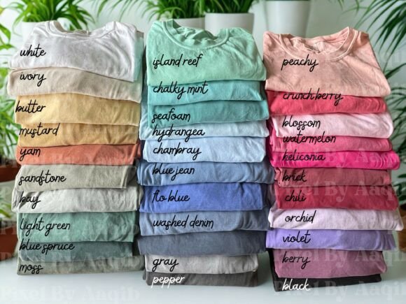 Comfort Colors 1717 T Shirt Color Chart