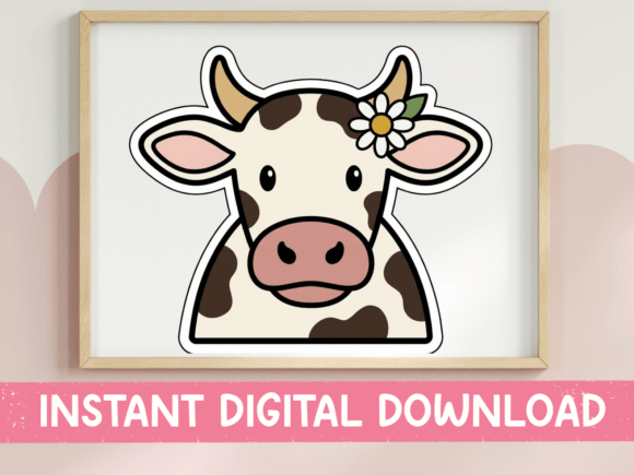 Cute Flower Cow Graphics for T-Shirt Designs