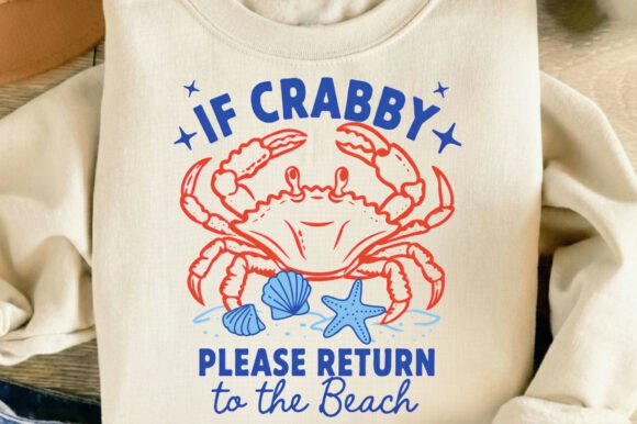 Funny Beach Crab Graphics for Summer T-Shirt Designs