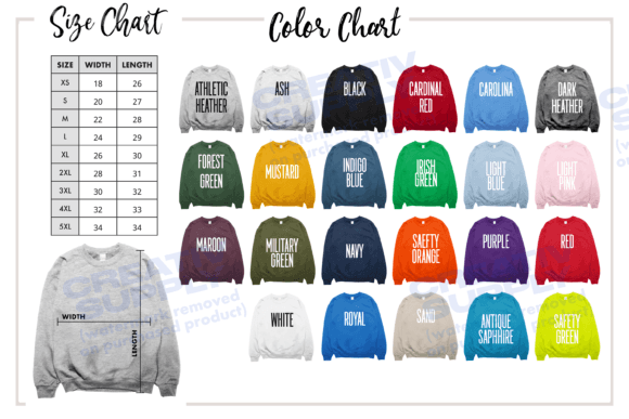 Gildan 18000 Sweatshirt Size Chart: A Versatile Graphics Asset