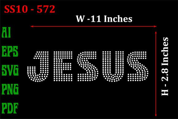 Jesus Rhinestone Template: Graphics for T-Shirt Designs