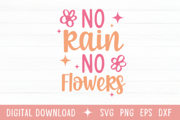 No Rain No Flowers Color SVG for Modern Blog Graphics