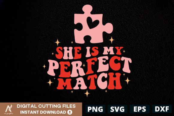 She is My Perfect Match SVG for T-Shirt Designs